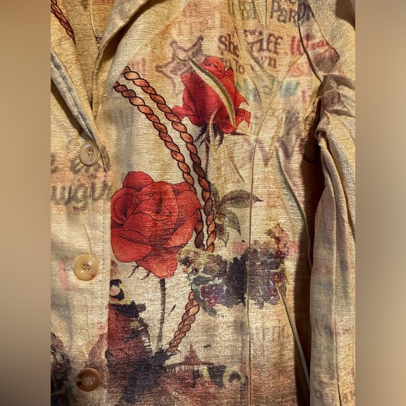 DB SPORT Jacket Size Small Longline‎ Horse Butterflies Boho Floral Vintage - Picture 4 of 9